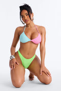 Melanie Rhinestone Embellished 2 Piece Bikini Set - Multi Color