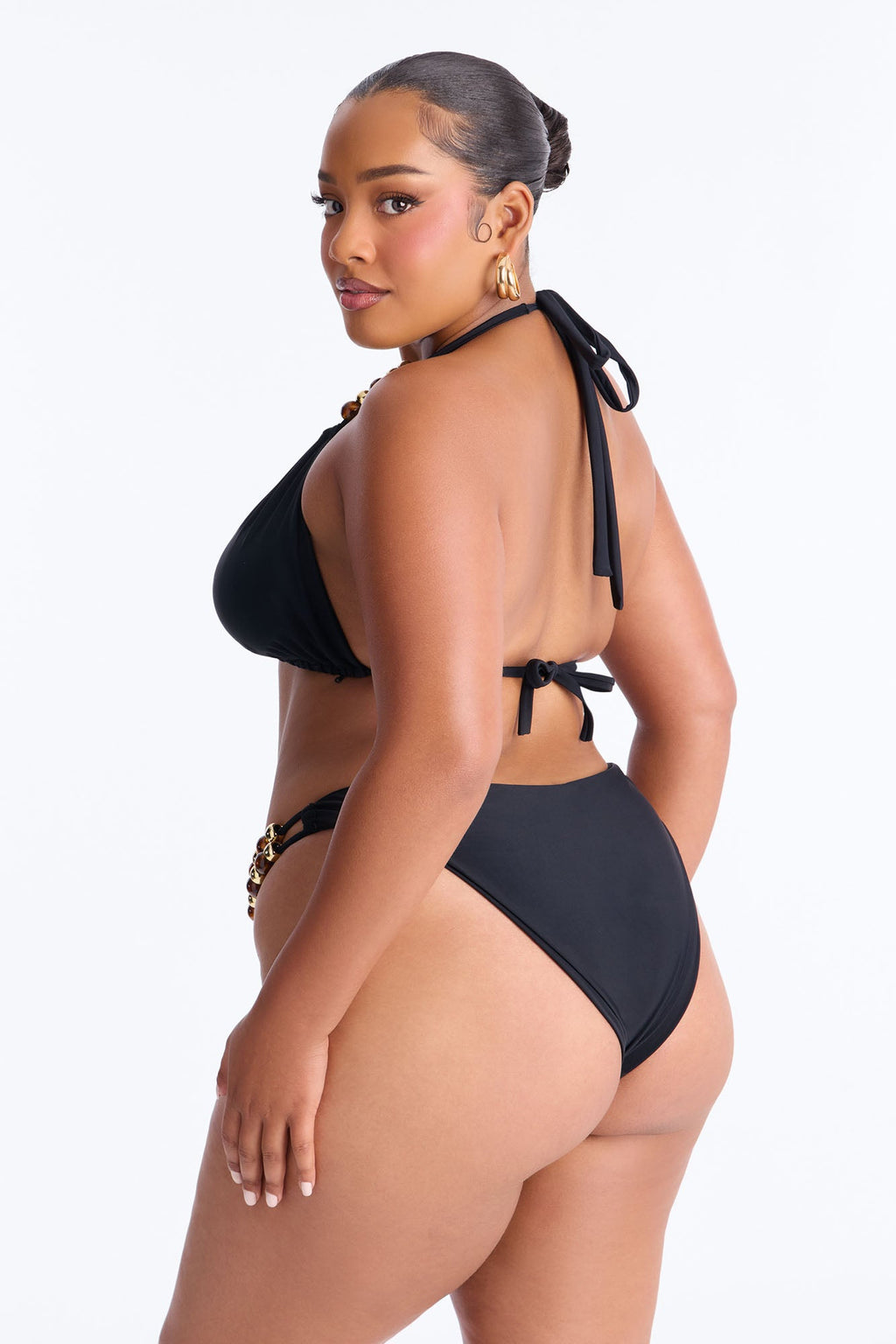 Lily Beaded Double Strap 2 Piece Bikini - Black