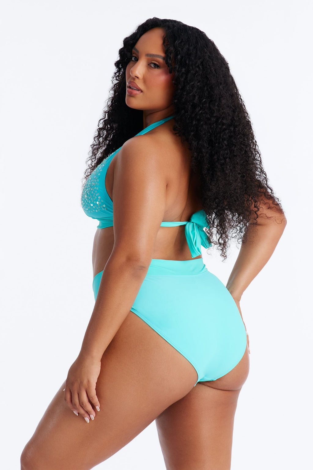 Jayla Sequin 2 Piece Bikini - Turquoise