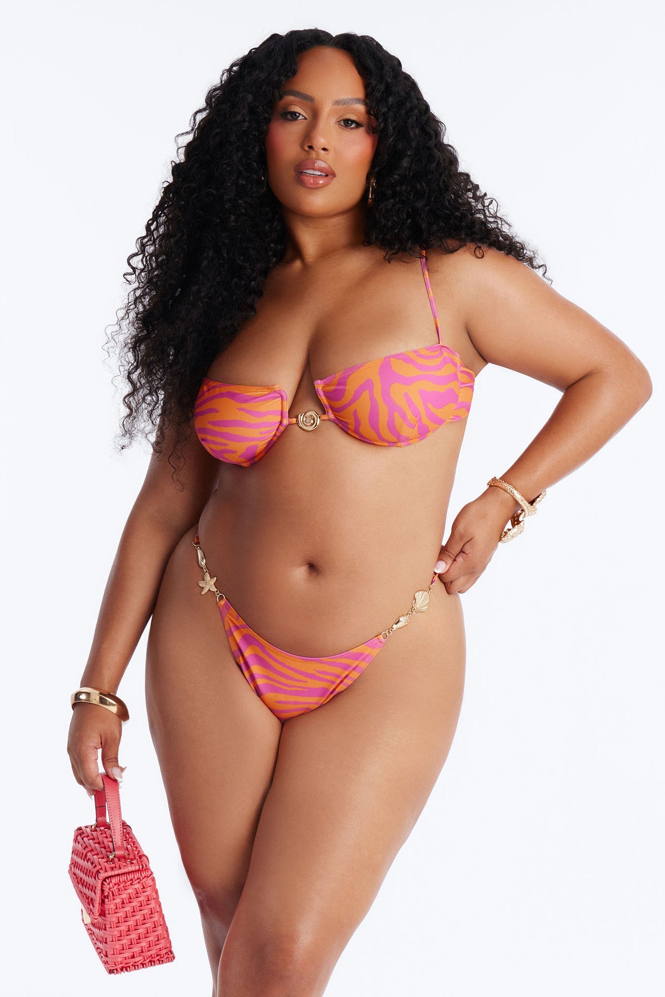 Nothing Just A Stripe Hardware 2 Piece Bikini - Pink/combo