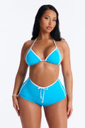 Just Can't Compete 2pc Boyshort Bikini - Blue