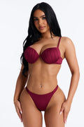 Shore A Bit Underwire Scrunchy Straps 2 Piece Bikini - Burgundy
