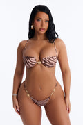 Nothing Just A Stripe Hardware 2 Piece Bikini - Tan/Multi