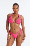Ariana Textured 2 Piece Bikini - Fuchsia