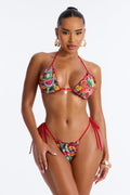 Bucket Of Fun Fruit Ruffle Edges Charm 2 Piece Bikini - Red/combo