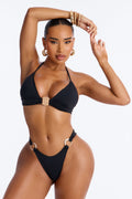 Dream Of Me 2 Piece Triangle Bikini Set - Black