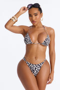 Ring My Line 2 Piece Triangle Bikini Set - Black/White