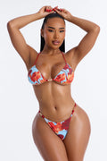 Summer Time Fine Triangle Bikini Set - Multi Color