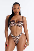 Safari Beach Bum 2 Piece Bandeau Strapless Bikini Set - Leopard